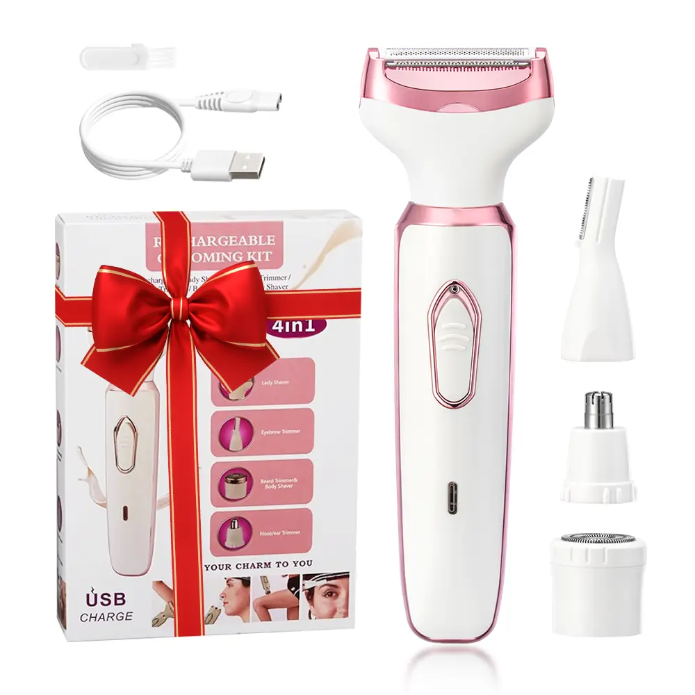 4 In 1 Electric Lady Shaver, Body Hair Removal Epilator, Gifts For Women, Mother's Day Gift Product features: 1. Trim nose hair2.Trim armpit hair3.trim eyebrows4.trim sweat hair, trim face, body hair，pubic hair. Pink，Comfort，electric shaver tiktokshopspri