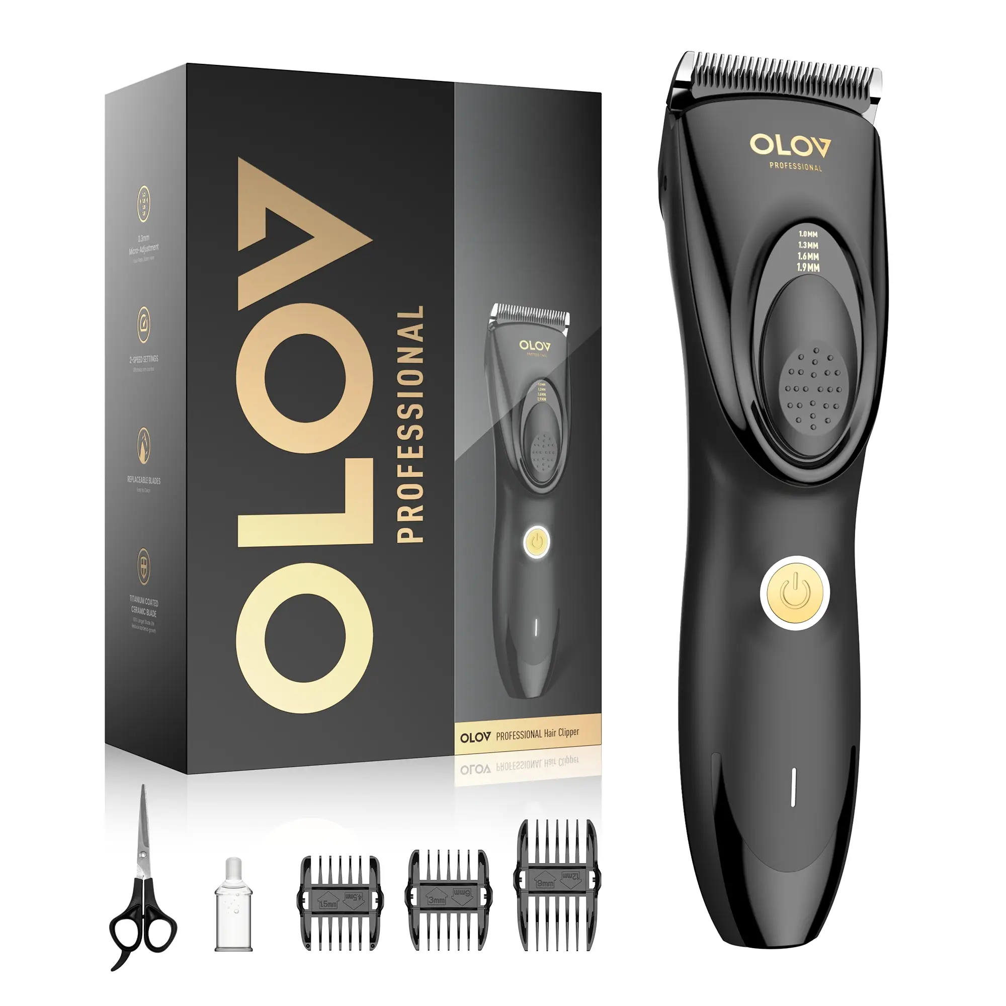 OLOV Cordless Rechargeable Hair Clipper & Barber Trimmer - 4-Length Adjustable, Removable Battery, Rechargeable Cordless Clippers for Men's Daily Hair Care, Home Haircutting, Cordless Barber Trimmer,back to school,back to school haul