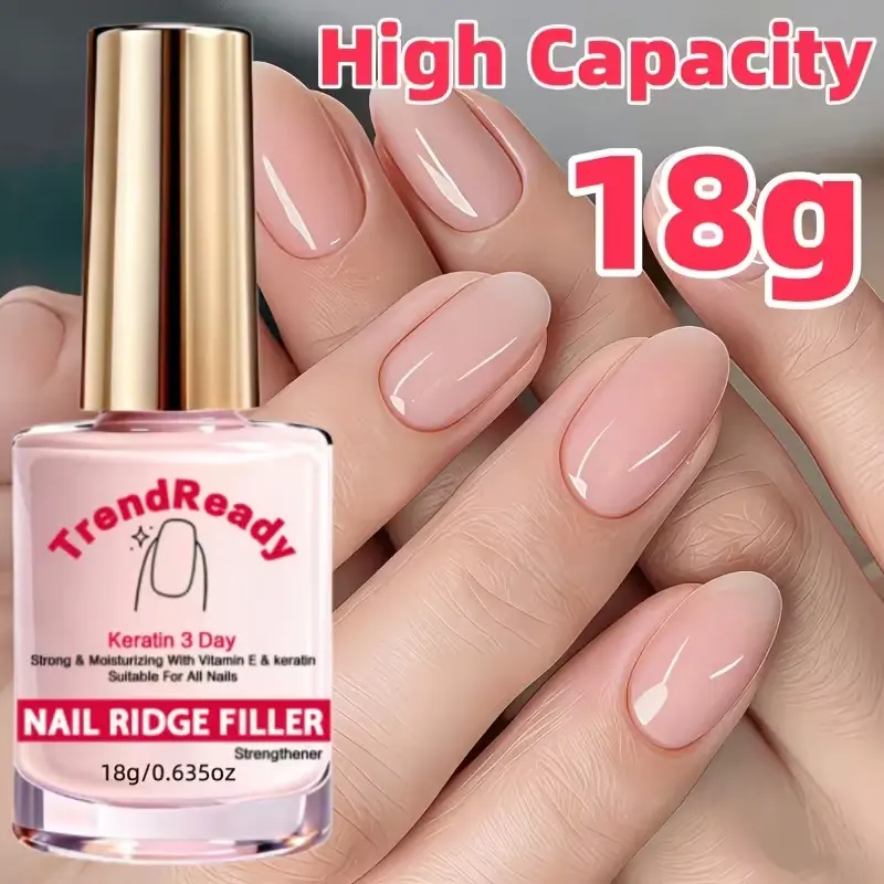 2pcs Nail Ridge Filler And Strengthener with Keratin. Helps Smooth Ridges, Harden Weak Nails, And Lock in Moisture. Great for Brittle Or Peeling Nails. Suitable for All Nail Types