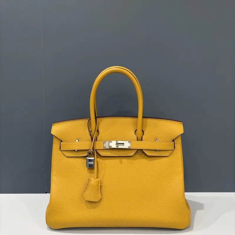Pre-owned HERMÈS Leather tote bags Hermes Birkin 30 Togo 9D Jaune Amber (mk012826m0)