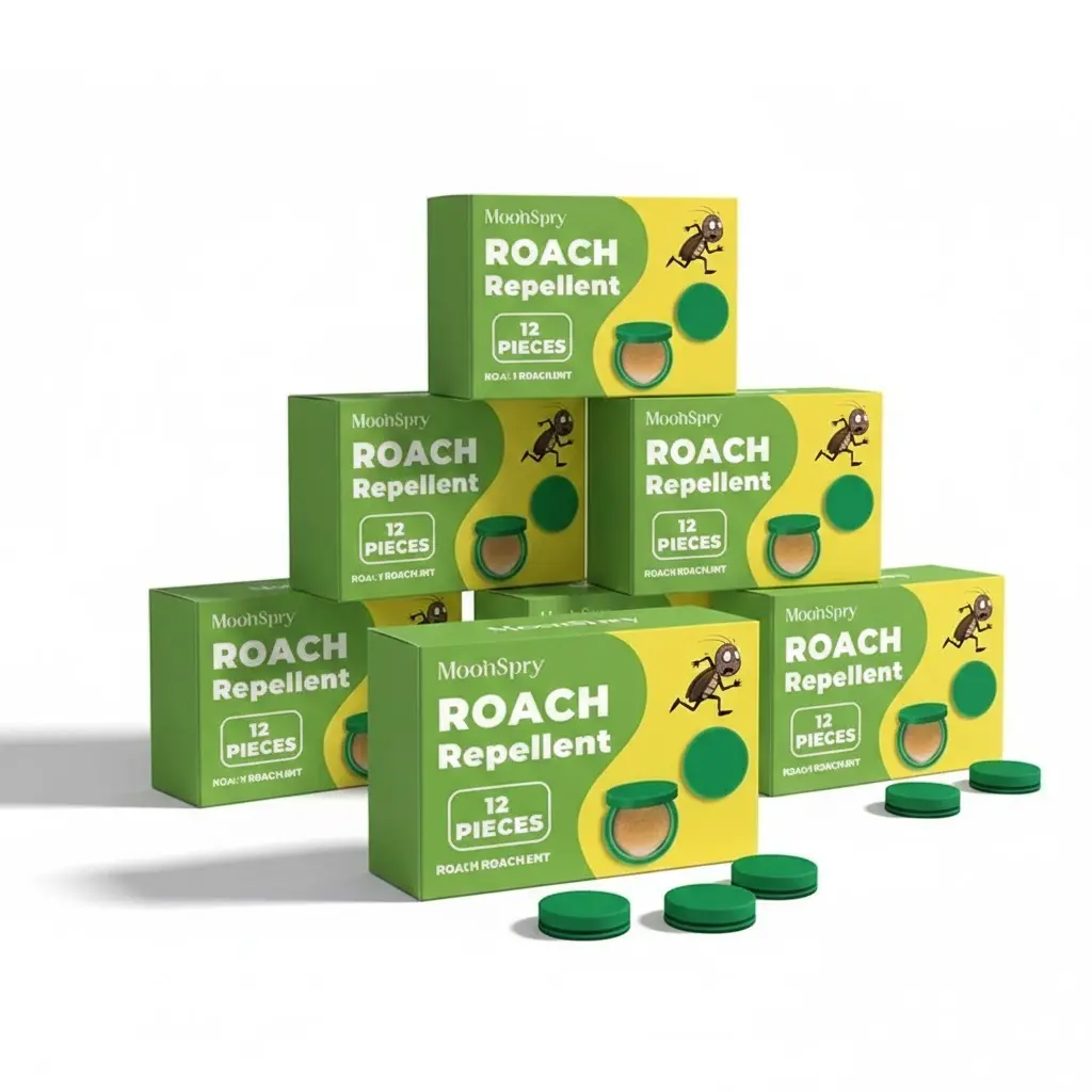 MoonSpry 12-Piece Plant-Based Roach Bait Gel, Cockroach Exterminator with Long-Lasting Action, Indoor Pest Control & Outdoor Pest Management Solutions for Home Use