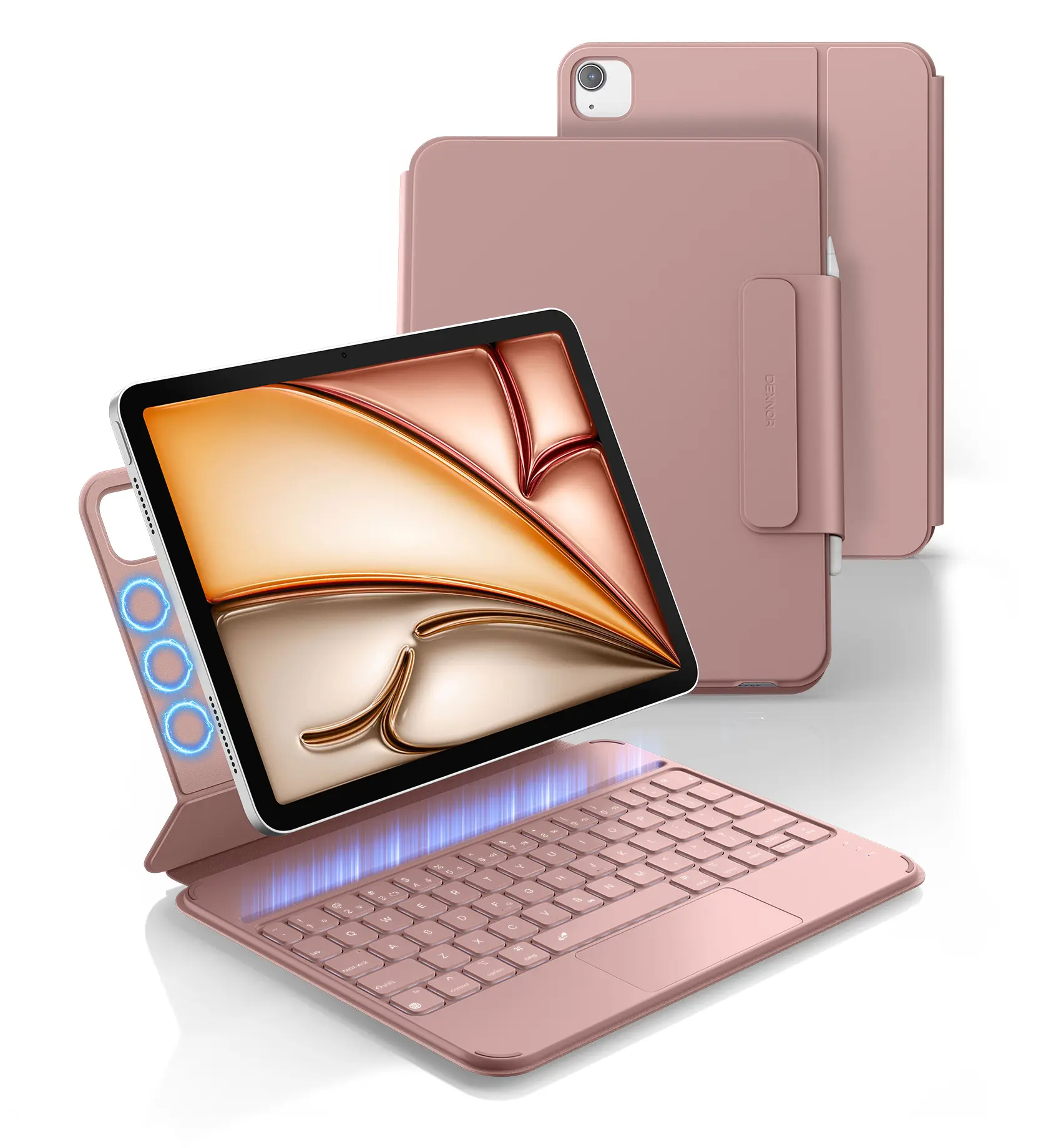 Dexnor for iPad Air 11 inch Case with Keyboard M4/M3/M2 (2026/2025/2024) & iPad Pro 11 (4th/3rd/2nd/1st Gen) & iPad Air 5th/4th Gen Case with Keyboard Ultra-thin Magnetic Trackpad Backlit