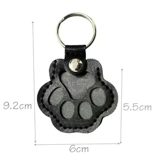 Dog Fur Storage Keychain, Cute Leather Paw Keychain Pet Hair Keepsake Keyring, Unique Memorial Collection Key chain, Pet Memorial Gifts for Bag Purse Paw Charm Key Holder, Keychain Bag Pendant