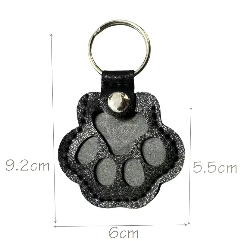 Dog Fur Storage Keychain, Cute Leather Paw Keychain Pet Hair Keepsake Keyring, Unique Memorial Collection Key chain, Pet Memorial Gifts for Bag Purse Paw Charm Key Holder, Keychain Bag Pendant