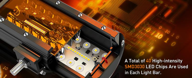 NAOEVO 7 Inch LED Light Bar, 240W 24,000LM Offroad LED Pods, Spot/Flood Combo, 2-Pack with Wiring Harness for Truck/Boat/UTV/ATV