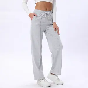 Women's High Waist Wide Leg Pants Comfortable Loose Fit Sweatpants with Pockets Springfresh