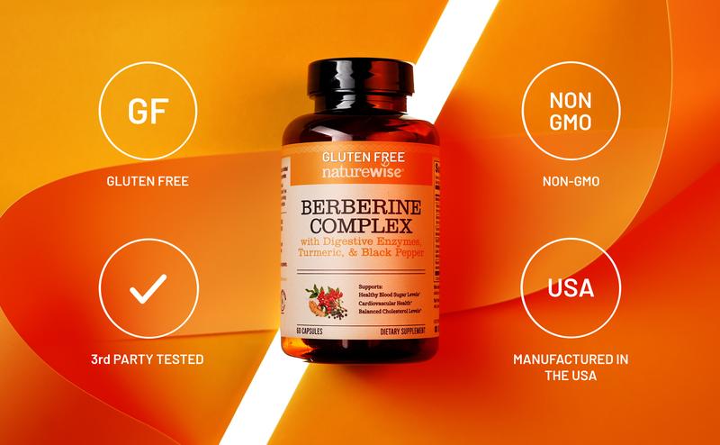 NatureWise Berberine 1000mg - Berberine Phytosome + HCI + Turmeric & Digestive Enzymes - Supports Healthy Blood Sugar + GI + Metabolism + Cholesterol - Non-GMO, USA Manufactured