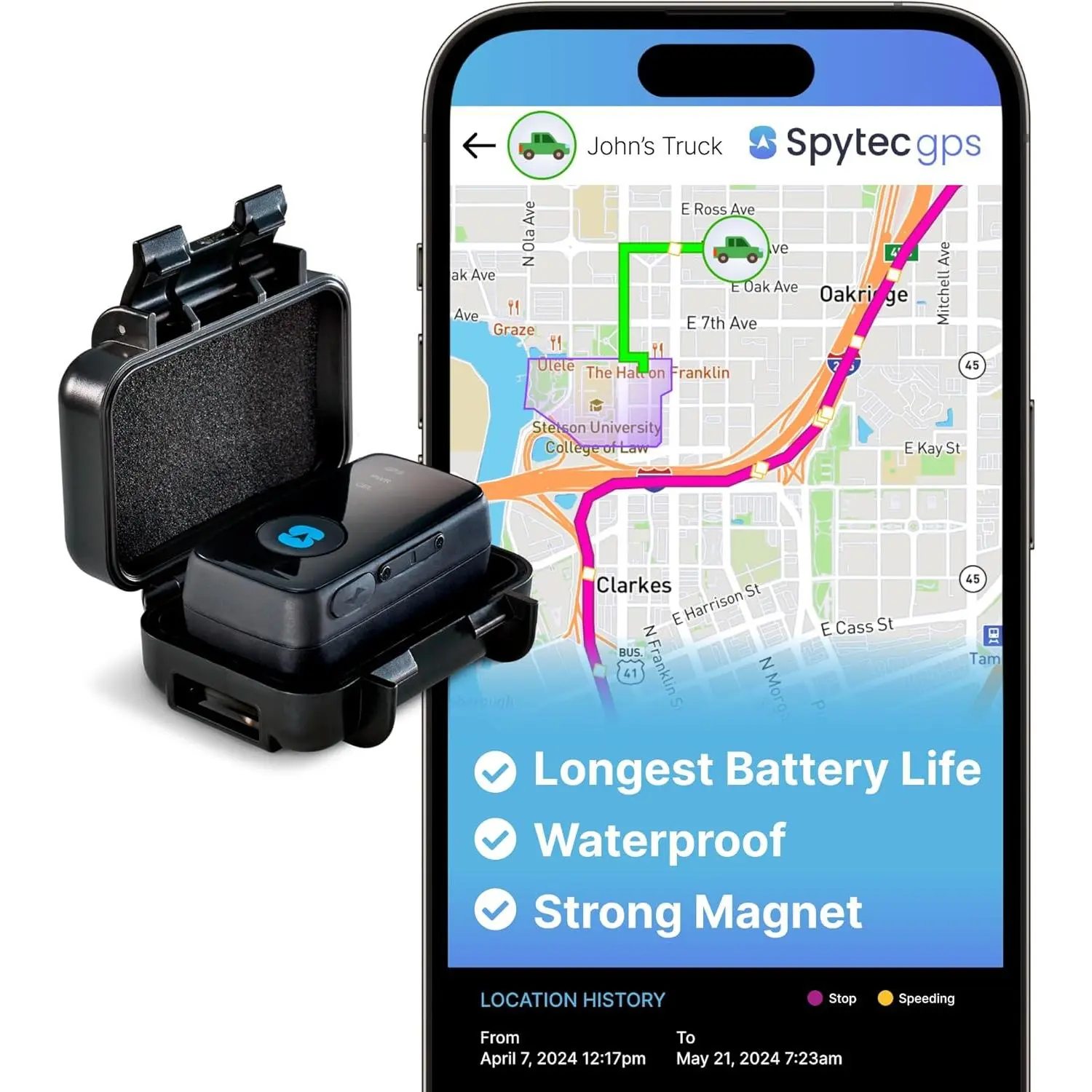 GPS Mini GPS Tracker for Vehicles, Cars, Trucks, Loved Ones, GPS Tracker Device for Kids & Weatherproof Magnetic Case, Unlimited Updates, Real-Time GPS Tracking, USA Made