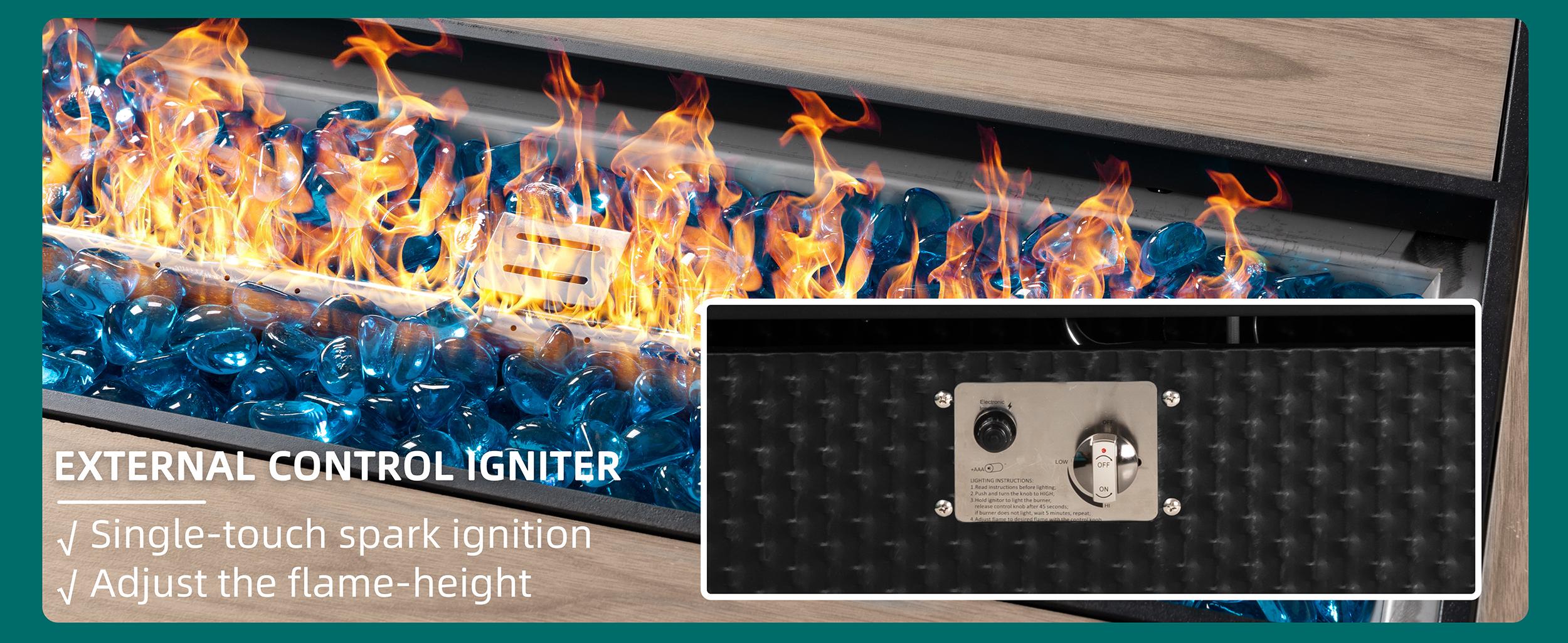 Walsunny Steel Fire Pit, 45inch Outdoor Propane Fire Pit Table 50,000 BTU Rectangle Pit with Glass Tabletop and Waterproof Cover, Gas Fire Table for Garden,Patio, CSA Modern Safety Walsunny Steel Fire Pit, 45inch Outdoor Propane Fire Pit Table 50,000 BTU Rectangle Pit with Glass Tabletop and Waterproof Cover, Gas Fire Table for Garden,Patio, CSA Modern Safety