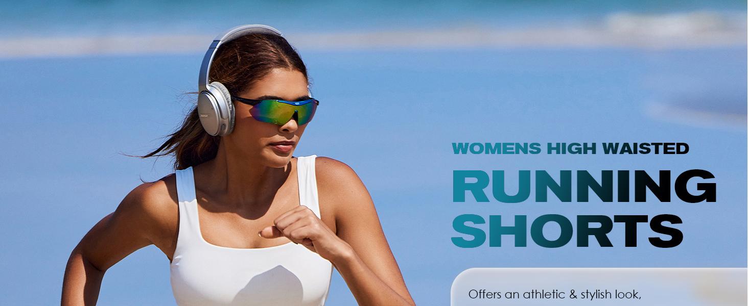 PINSPARK Womens Running Shorts High Waisted Athletic Shorts Quick Dry Exercise Workout Shorts with Mesh Liner springtok Elegant Gym Outfits