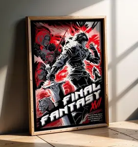 BLESSING OF THE PHOENIX Video Game Poster - Final Fantasy XVI Inspired Eikon Art Print - Epic Fire Phoenix Wall Decor - Dark Fantasy RPG Illustration - Premium Original Fan Art Printed In-House