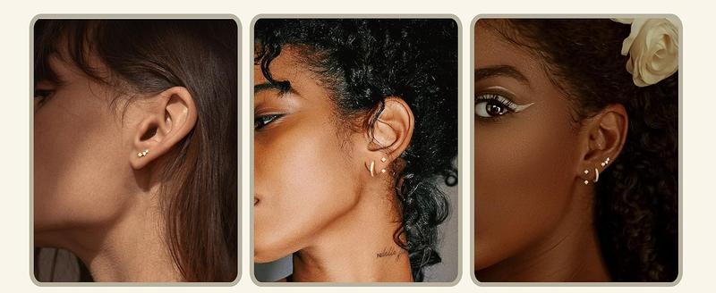 Fansilver 3 Pairs Stud Hoop Earrings Set for Women Teen Cartilage Earrings Stud Earring Huggie Earrings Set Fansilver 3 Pairs Stud Hoop Earrings Set for Women Teen Cartilage Earrings Stud Earring Huggie Earrings Set