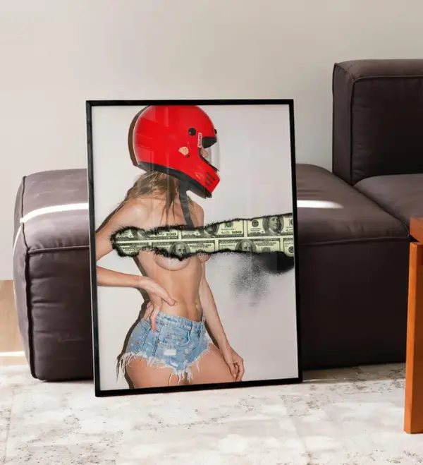 Hypebeast Racing Girl Art Print , Modern Money Poster [ NO FRAME ]
