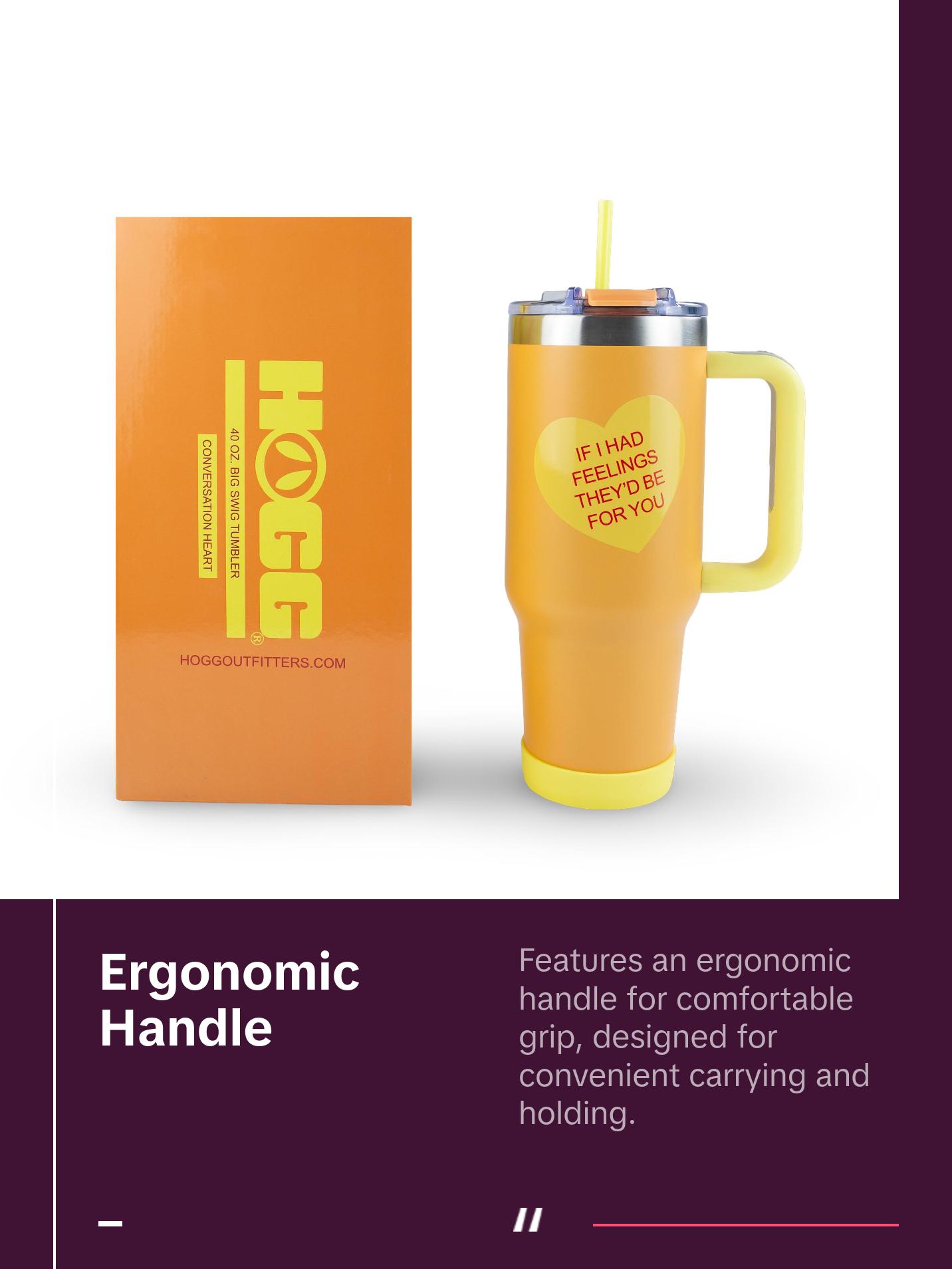 HOGG 40oz Powder Coated Big Swig Tumbler - Collection Double-Wall Vacuum Insulated 1000-2000ml Capacity BPA-Free Customizable Drinkware