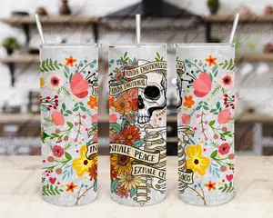 Inhale Peace, Exhale Chaos Skeleton Tumbler