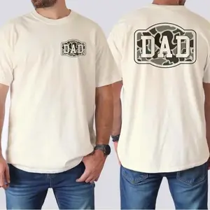 Camouflage dad shirt featuring retro varsity style, perfect Father’s Day gift, a unique duck camo design for dads who love casual, stylish apparel