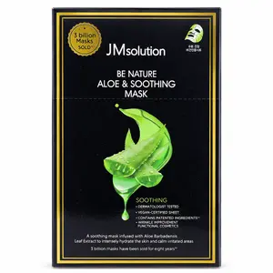 JMsolution Be Nature Aloe Soothing Sheet Mask 10 Masks Korean Hydration Calming Treatment Vegan Certified Daily Sensitive Skin Care - Restore