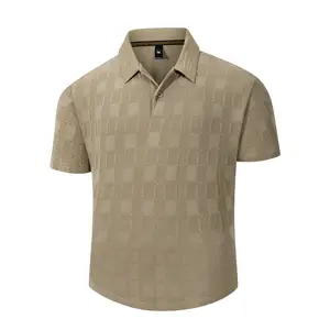 Men's Pinstriped Polo Shirt | Casual Short-Sleeve Turn-Down Collar Top | Golf Fashion T-Shirt