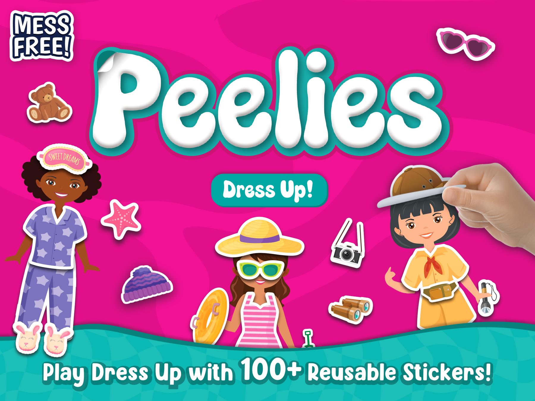 Skillmatics Reusable Sticker Activity Book - Peelies, 100+ Reusable Stickers, 6 Pictures, Mess-Free Fun for Kids, Creative Play & Travel Toy, Gifts for Boys & Girls Ages 3 to 7