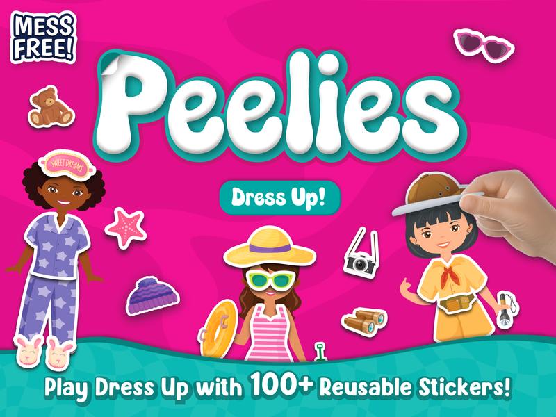 Skillmatics Reusable Sticker Activity Book - Peelies, 100+ Reusable Stickers, 6 Pictures, Mess-Free Fun for Kids, Creative Play & Travel Toy, Gifts for Boys & Girls Ages 3 to 7