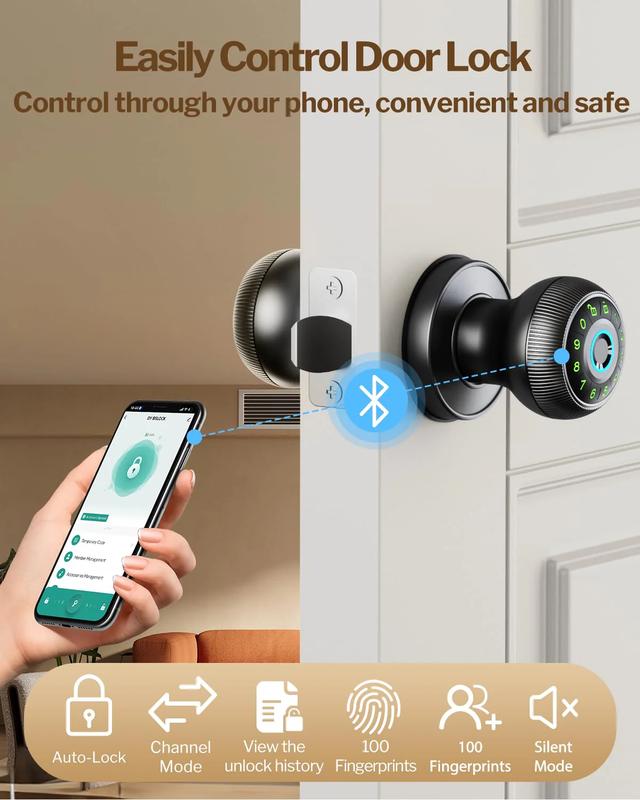 Smart Fingerprint Door Lock with Keypad Control HOUMICA