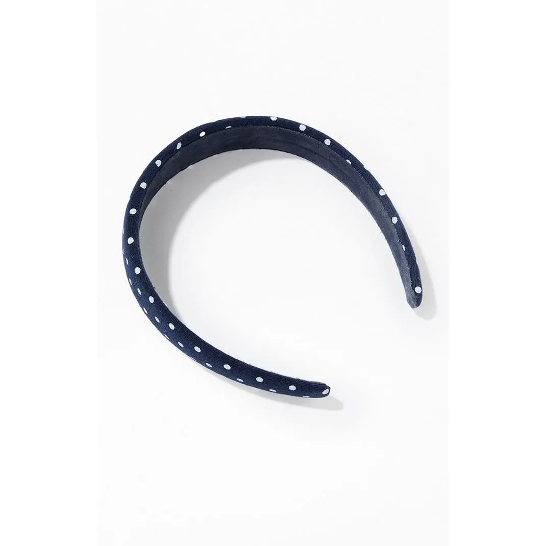 John Galt Women's Navy Polka Dot Headband