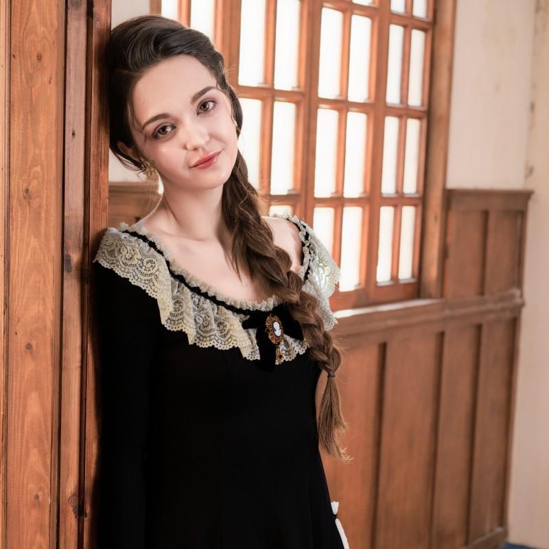 Delphi Muse Knit Dress--LuminaVenus Dresses Irregular Hem Alix Earle Dress  Casual Chic Elegance Elegant Everyday Fabric Fashion Feminine Flared Lace Soft Vintage Style Black Womenswear Black Womenswear