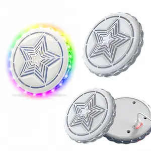 LED Magnetic Car Interior Ambient Light, USB Rechargeable Wireless Roof Dome Lamp with Music Rhythm Sync, Auto Color Changing Lighting, Portable Interior Ceiling Light for Car, SUV, Truck Decoration and Emergency Lighting