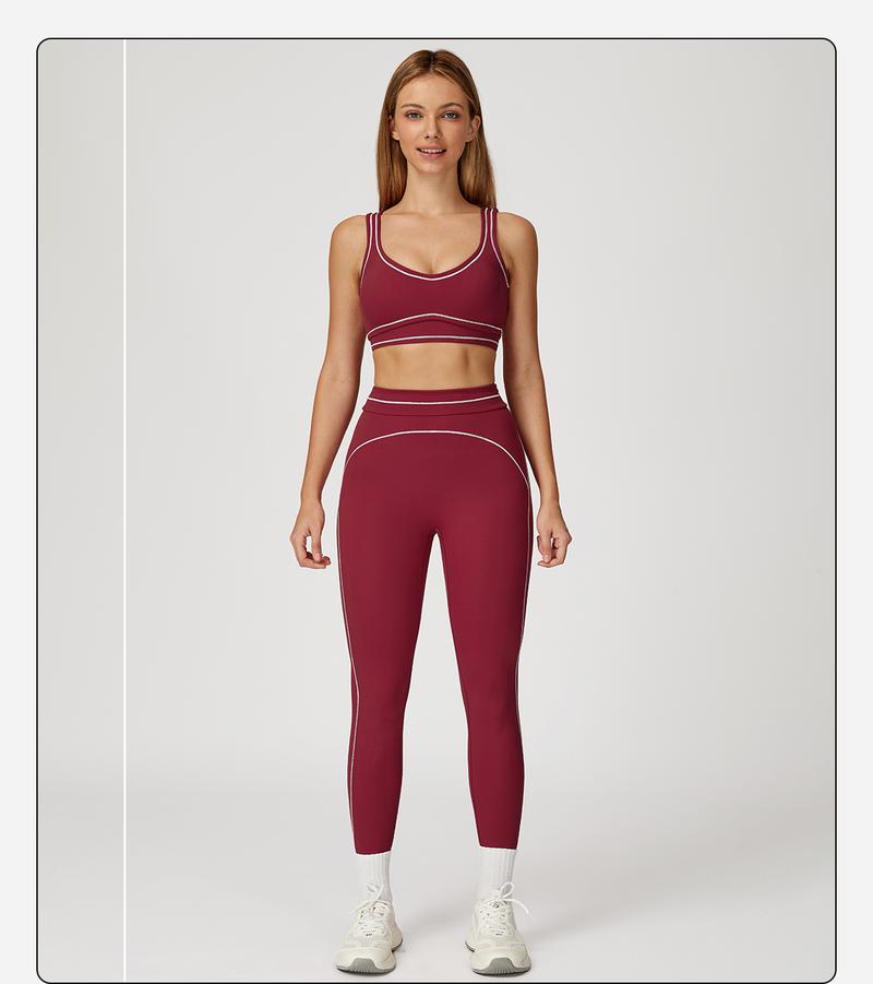 MFVIM Women's Two-Piece Sports Set, Comfortable Activewear for Fitness and Gym, Athletic Clothing for Everyday Use Summer Sportswear Yoga Bottoms Sporty Casual Seamless