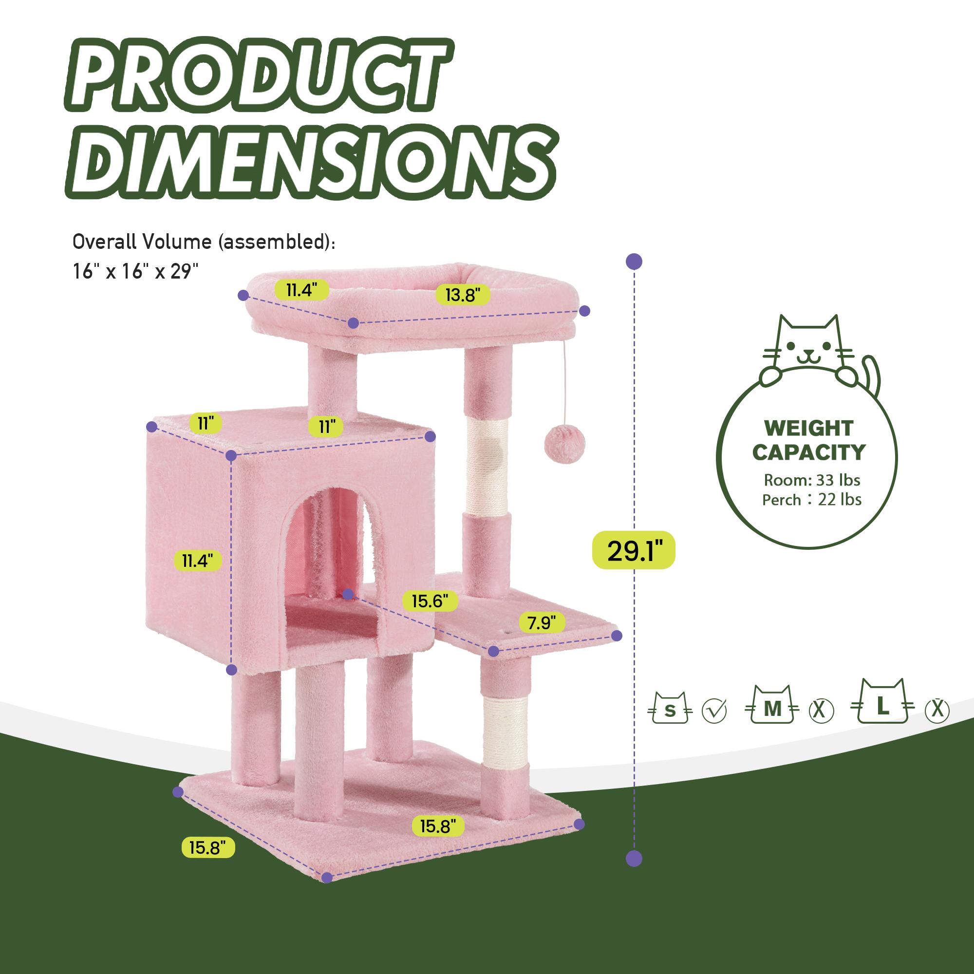 MUTICOR 29in Cat Tree with Plush Toy Ball, Luxury Cat Condo & Sisal Scratching Post for Indoor Cats, Pet Furniture for Kittens/Small Space#TikTokShopBlackFriday #ChristmasGifts MUTICOR 29in Cat Tree with Plush Toy Ball, Luxury Cat Condo & Sisal Scratching Post for Indoor Cats, Pet Furniture for Kittens/Small Space#TikTokShopBlackFriday #ChristmasGifts