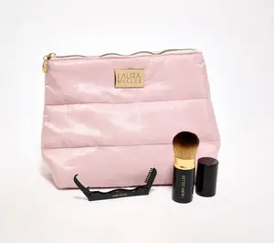 Laura Geller Kabuki Brush, Brow & Lash Comb,and Bag