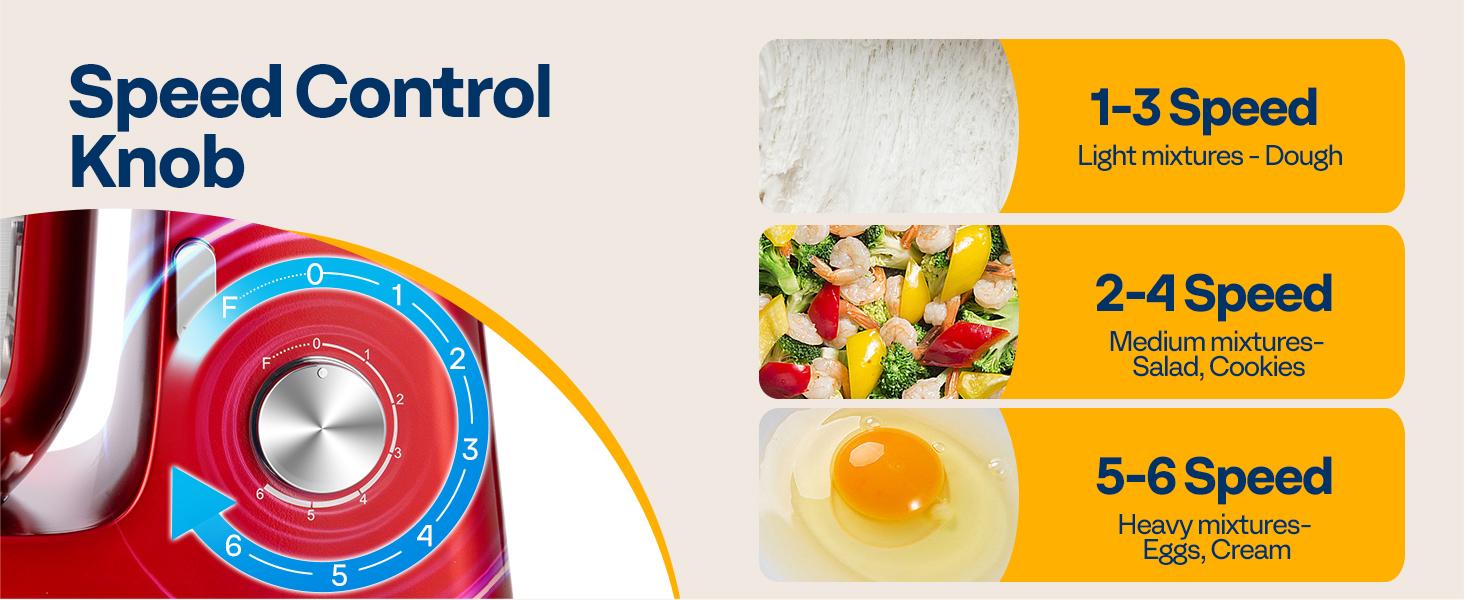 VIVOHOME 9 in 1 Multifunctional Stand Mixer with Fermentation, 6 Speed 7.5 Quart Kitchen Electric Food Mixer with Timer, Meat Grinder, Juice Blender, Vegetable Slicer, Pasta and Cookie Maker