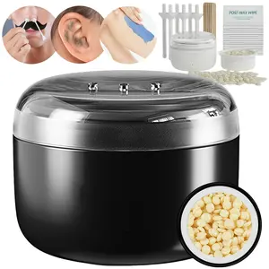 50g Hard Wax Beans Mini Nose Wax Kit for Men & Women, Nose Ear & Body Hair Removal, Portable Small Rapid Heating Wax Warmer with 6pcs Applicator Sticks Set, Constant Temperature, Easy to Use & Clean - Valentine's Day Gift For Lover