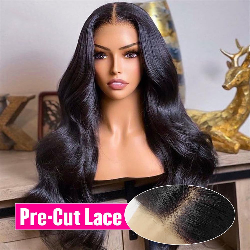 Bling Hair 9x6 7x5 6x4 5x5 HD Lace Easy Wear and Go Body Wave Glueless Human Hair Wigs Pre Plucked Pre Cut Transparent Lace Closure Wigs for Beginners 180% Density Water Wave Lace Front Wigs for Black Women #TikTokShopBlackFriday