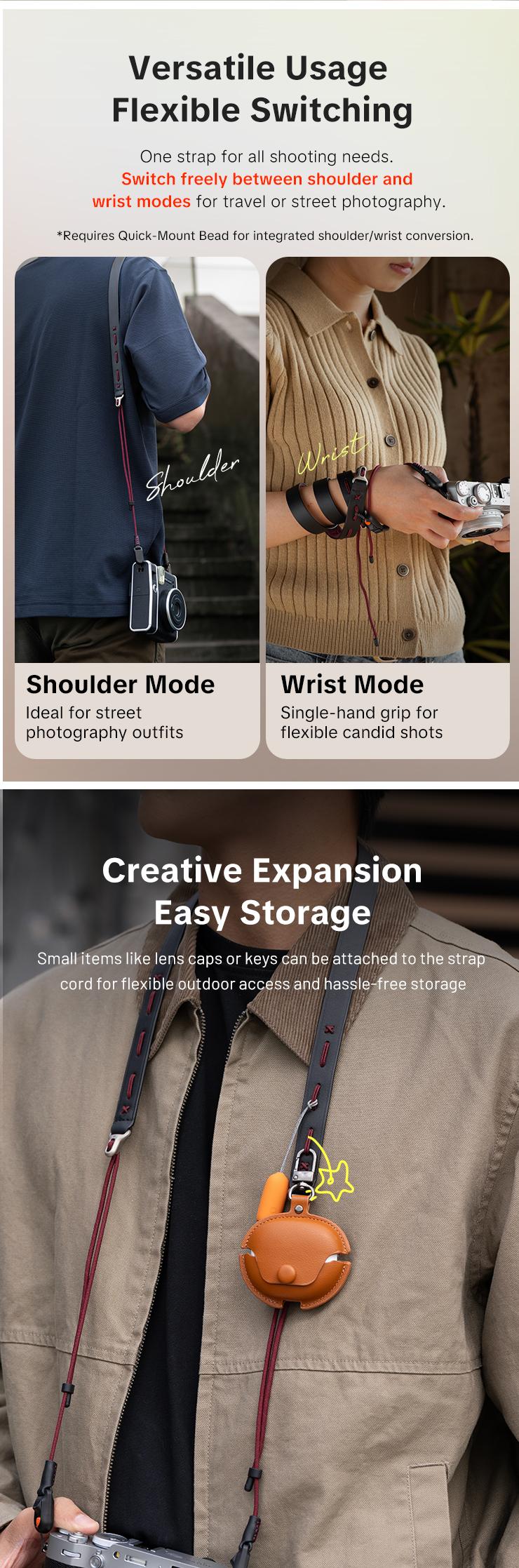 PGYTECH Camera Strap Slim for Mirrorless - Leather Harness Quick Release Adjustable Camera Neck Shoulder Strap for Compact Camera, Instant Camera and Smartphone PGYTECH Camera Strap Slim for Mirrorless - Leather Harness Quick Release Adjustable Camera Neck Shoulder Strap for Compact Camera, Instant Camera and Smartphone