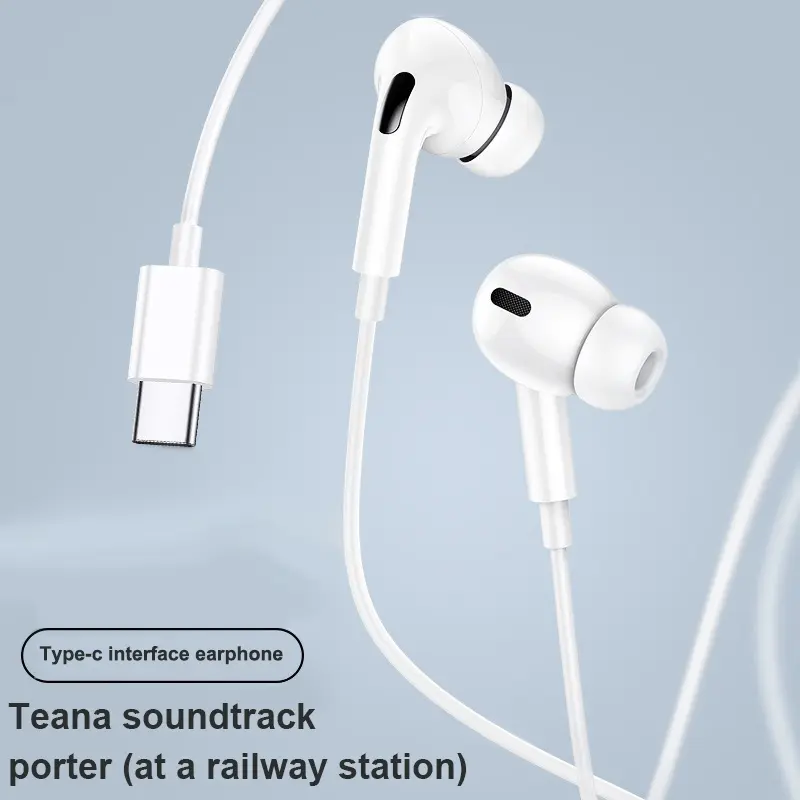 USB C Wired In-Ear Headphones, In Ear Design, Stereo Noise Reduction Type C Earphones for iPhone 15/16 Pro & 15 Pro Max, Compatible with Most Devices