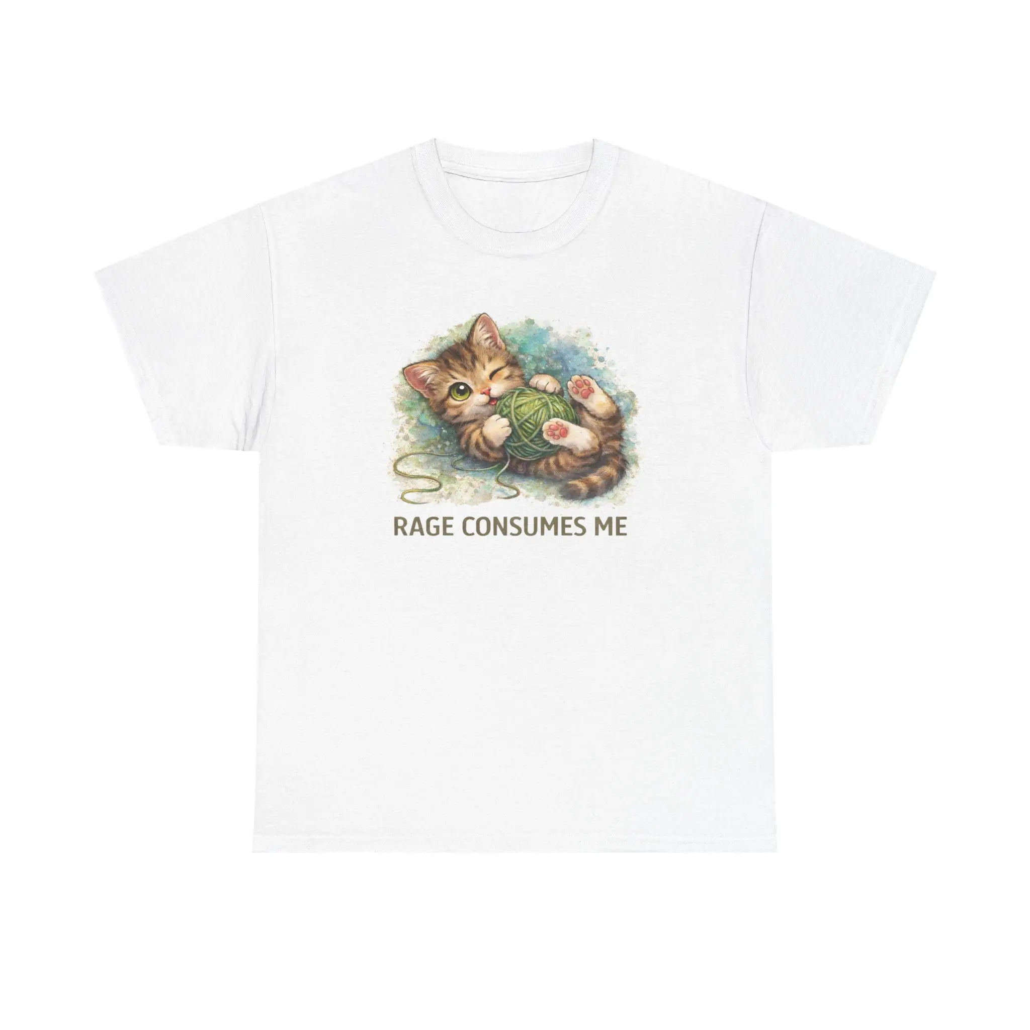 Rage Consumes Me Cat T-Shirt | Cute Chaotic Kitten Meme Tee | Funny Dark Humor Cat Lover Shir