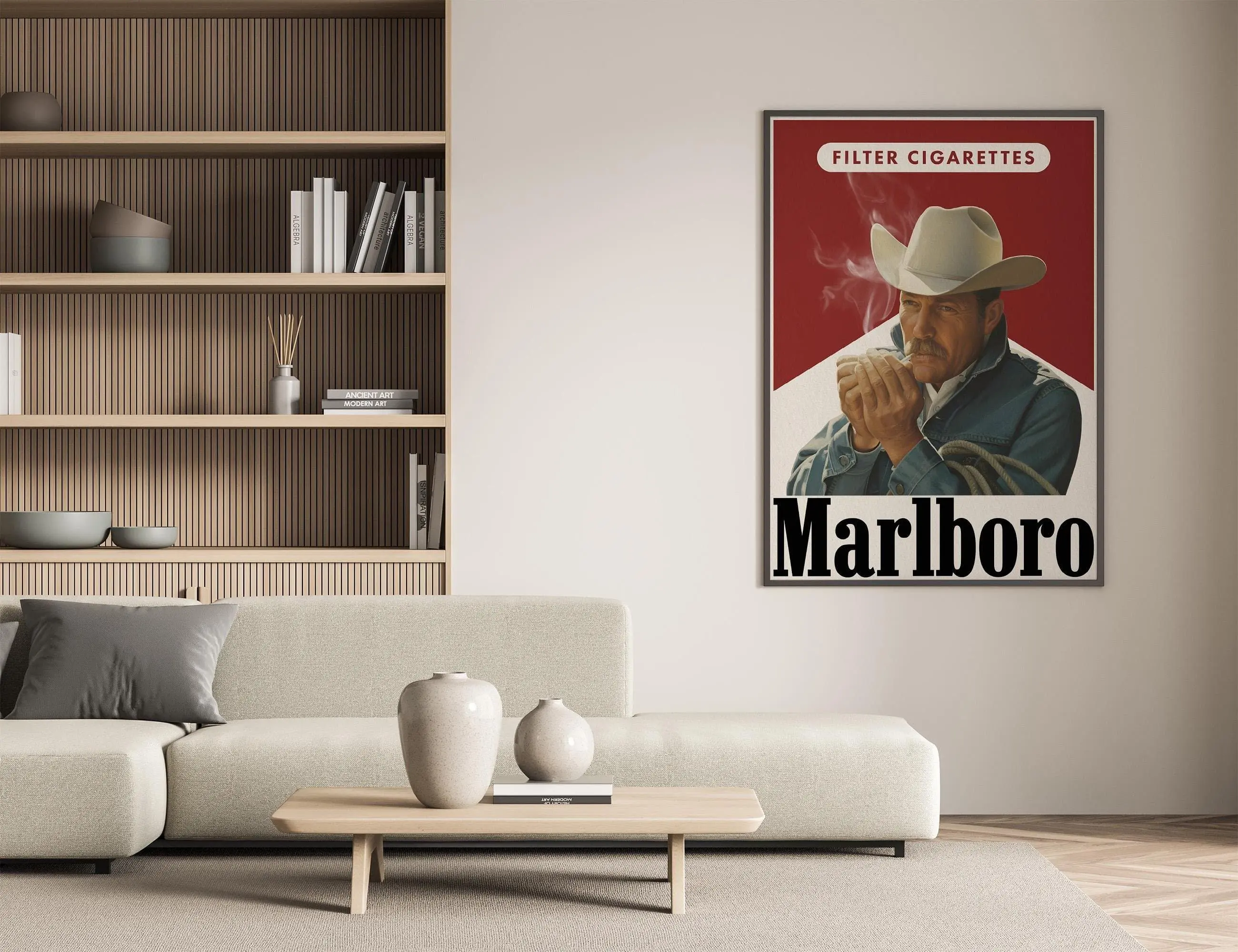 marlboro cigarette design Marlboro Cigarette Poster Vintage Wall Art (Unframed) Room Decor Retro Gift