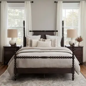 Madison Park Signature MPS115-0346 82.50 x 57.00 x 68.25 in. Turned Wood Spindle Bed, Morocco Brown - Full Size