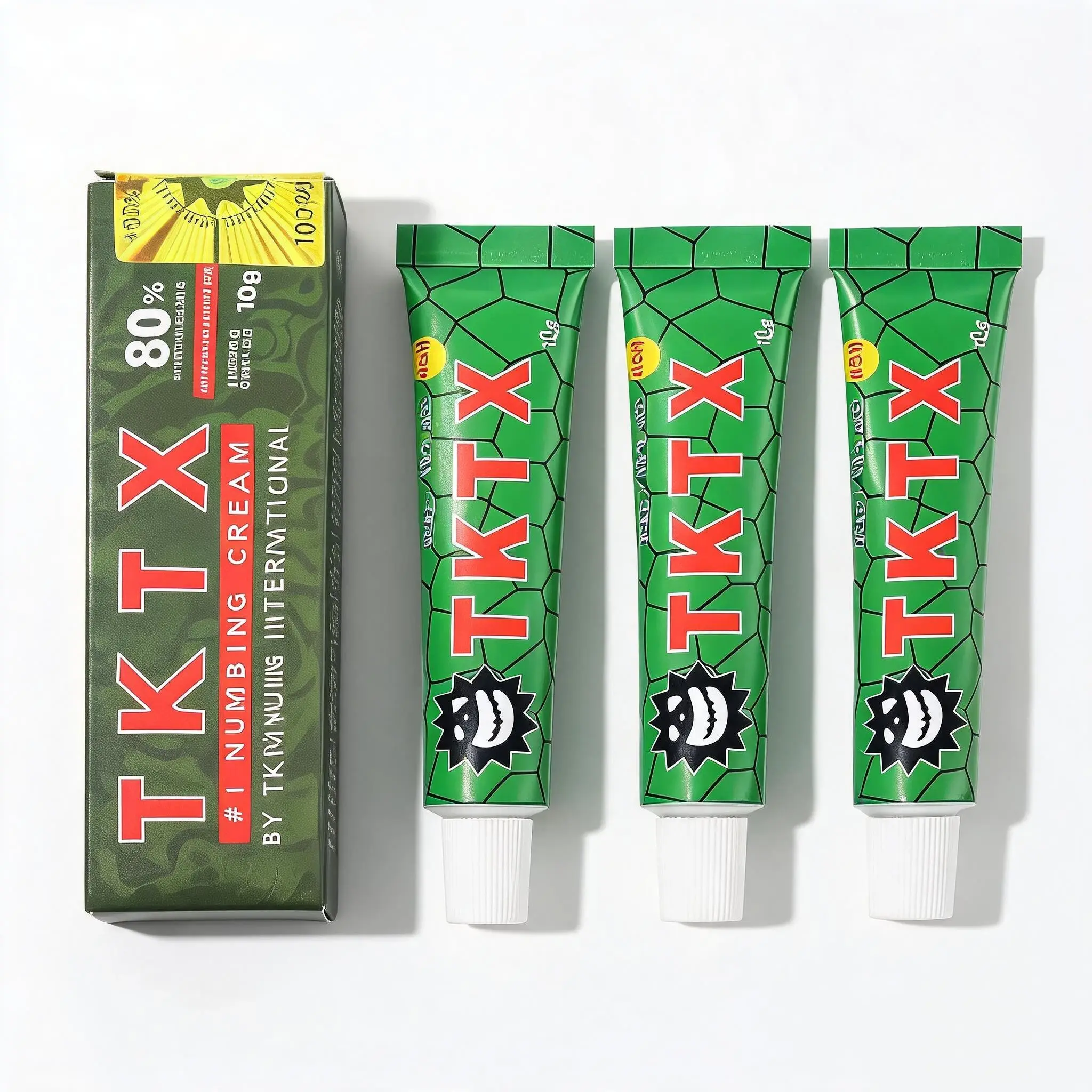 TKTX  International Tattoo Numbing Cream-Formula Strong Numbing Effect for Relaxed Tattoo Sessions-Great for Tattoo Artist-Green（3-Pack）