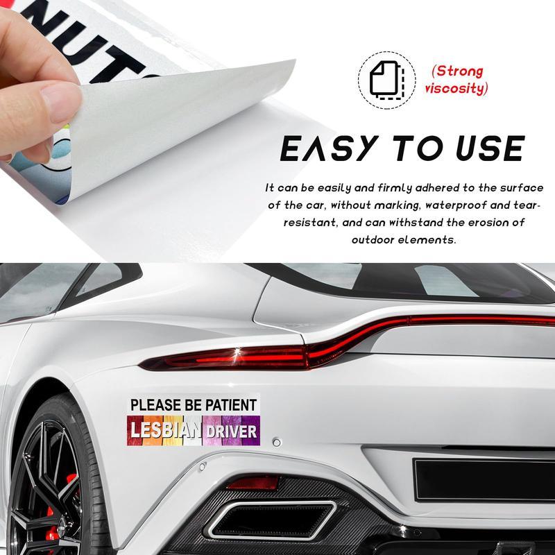 10 Pcs Bumper Decals Funny LGBT Stickers Rainbow Bumper Prank Car Stickers Colorful Car Accessories for Truck Vehicle Luggage Window Refrigerator