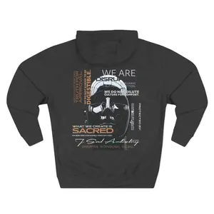 Disruptive Intentional Sacred Face Hoodie | Three-Panel Fleece Graphic Design  Sweatshirts