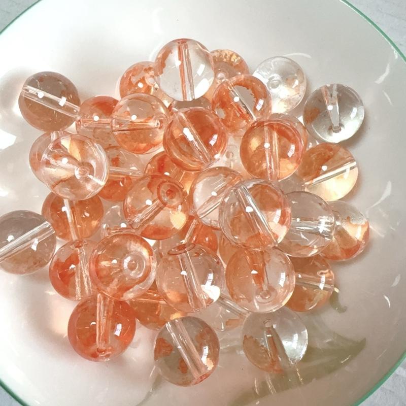 【A001 】DIY 14mm 40pcs Glass Beads Regular Crystal Beads Natural Semi-finished Versatile Bracelet Necklace Making Beads Making