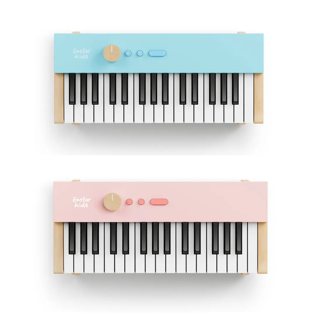 Eastar KIDO V-10 32-Key Compact Solid Wood Portable Piano Keyboard - Donner's Sub-brand Whimsical Shape Musical Toy for Toddlers Learning, Mini Keyboard, Learning For Toddlers, Chord Key Guides