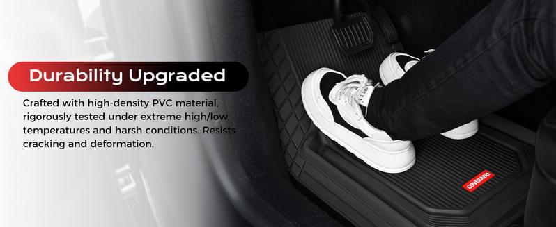 Coverado Deep Dish Car Floor Mats 3PCS - Waterproof All Weather Heavy Duty Protection for Car SUV Truck