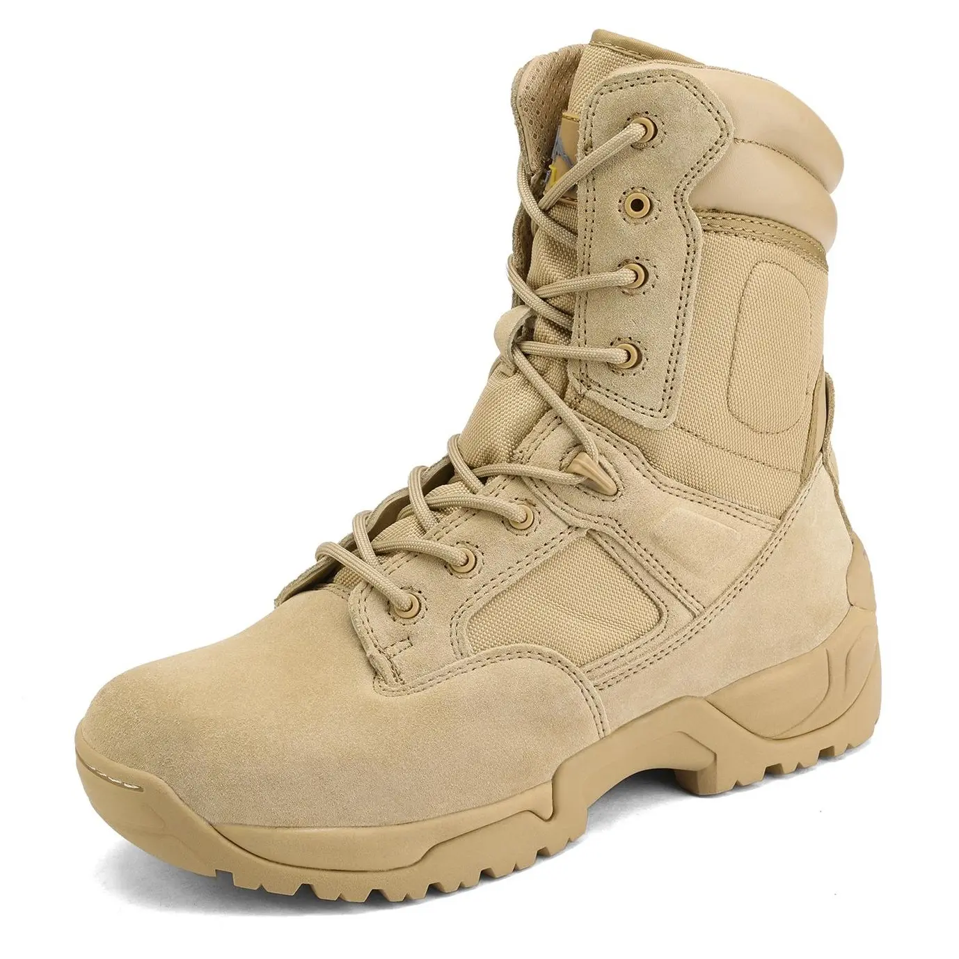 【SummerFinds】NORTIV 8 Men's Tactical Workboots - Breathable Abrasion-Resistant Leather, Non-Slip, Round Toe, Lace & Zipper Closure - Walking Shoes for Work, Fishing, Camping - Sand Worker Footwear (father, tiktokshopspringglowup, summerwins), Men's Shoes,