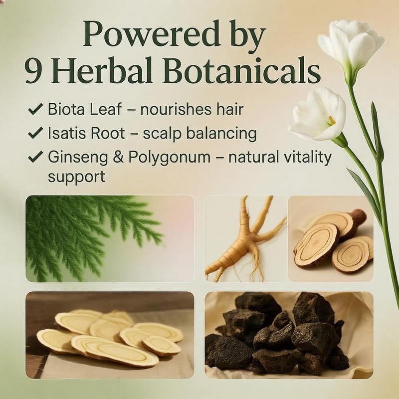 Herbal Hair Growth Shampoo Bar – Sulfate-Free, Biotin-Infused with Usma Grass, He Shou Wu, Ginseng & Tea Tree Oil for Thinning Hair & Hair Loss Prevention – 80g