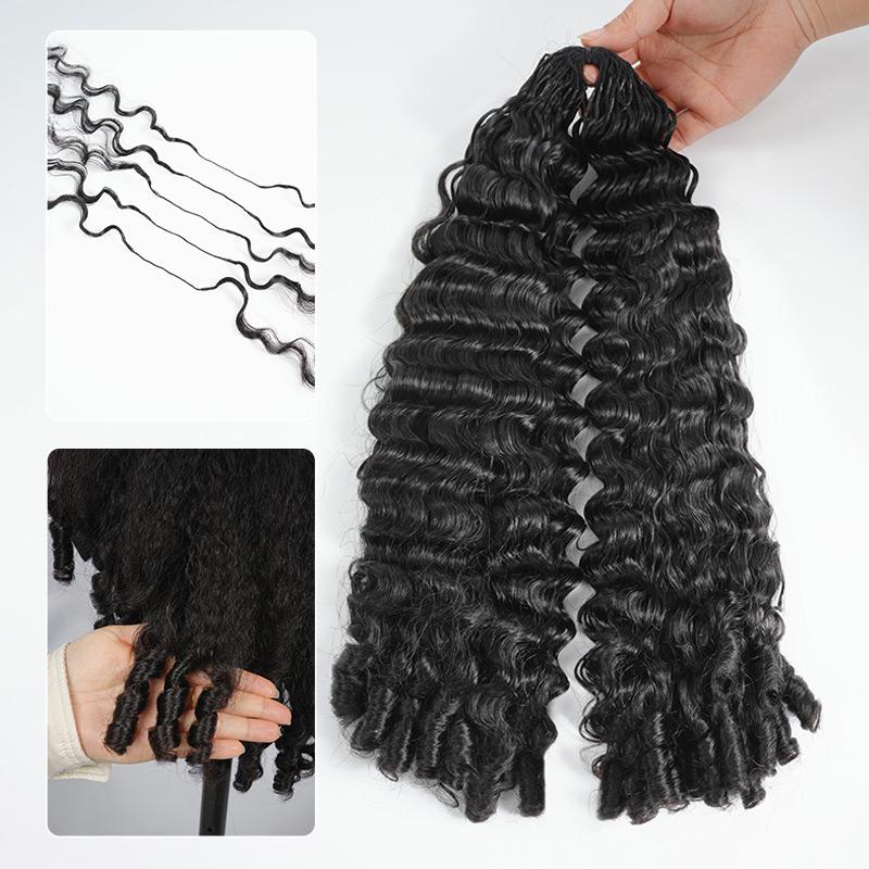 [NEW IN] West Kiss Burmese Curly Crochet Human Hair for Mircale Knots Boho Braids Knotless Pre-Separated 50g/Bundle Deep Wave Human Hair Extensions FebruaryFaves