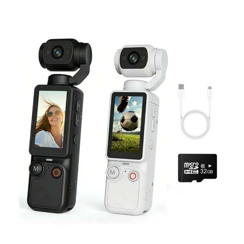 [BackToSchool] High-definition Vlog action camera, pocket-sized handheld camcorder with a 180° rotatable lens, 1.9-inch touchscreen and sharp autofocus. Ideal for sports, travel and other scenarios, available in two colors.