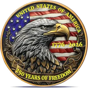 America 250 Years Tribute Coin (1776–2026), Eagle Emblem Design, Patriotic Keepsake Token, National Celebration Souvenir, Meaningful Gift Edition